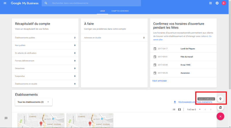 ajouter son entreprise sur google map