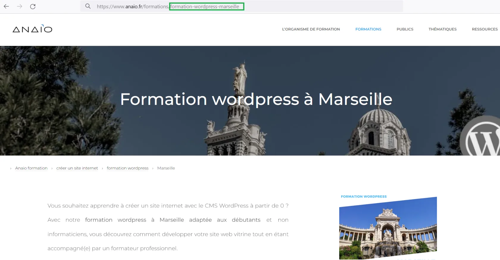 illustration-slug-wordpress-navigateur slug wordpress dans url navigateur